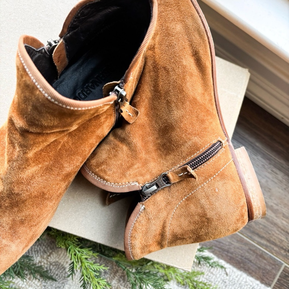 Bernardo Tan Suede Ankle Boots